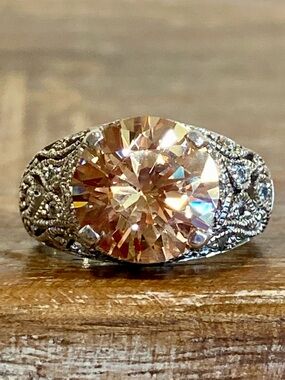 Joseph Esposito ESPO Peach Jubilee Sterling Silver Ring - Size 9